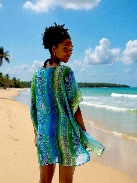 The Jeanne Multi-Blueish Floral Tunic