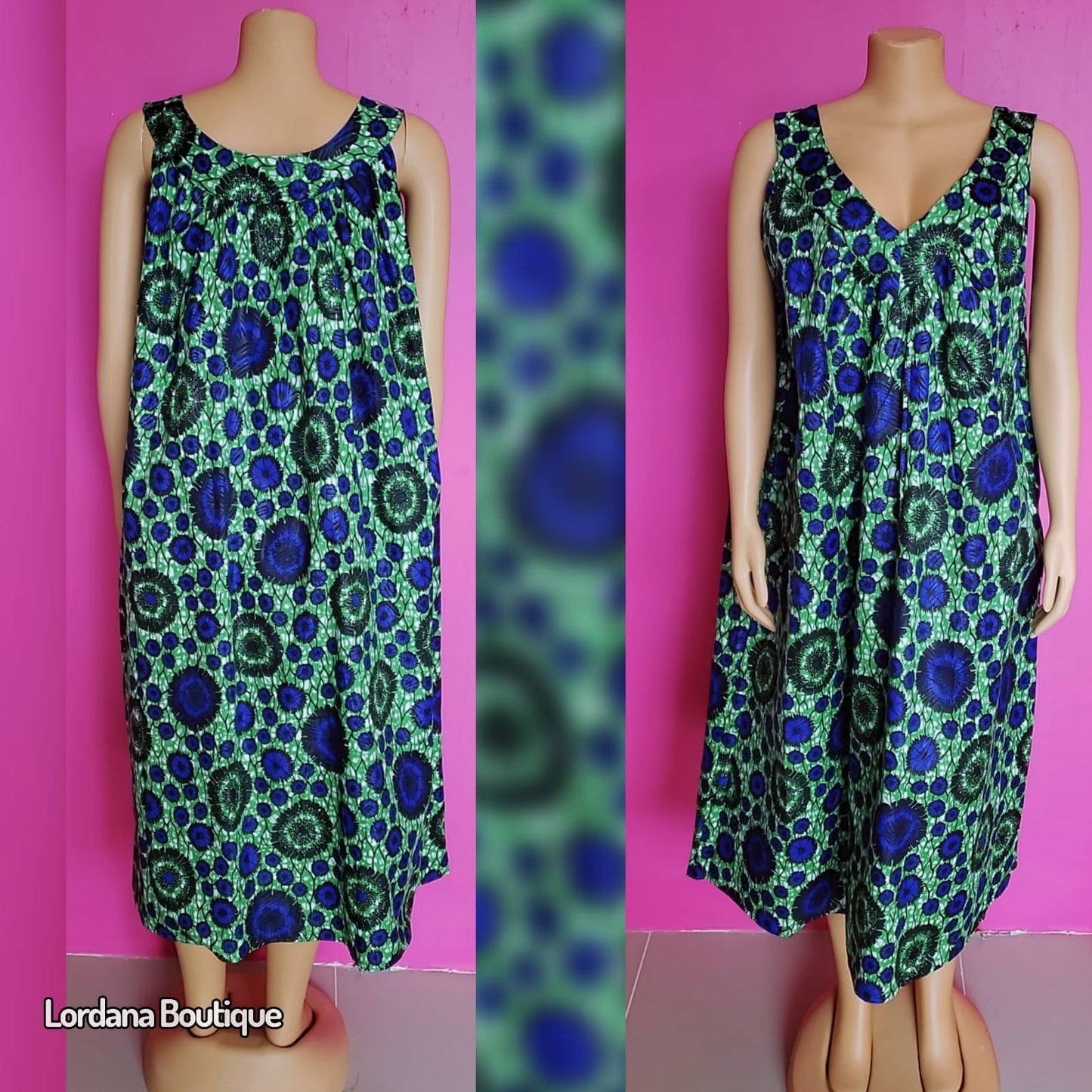 Bold Floral Print Sleeveless Midi Dress