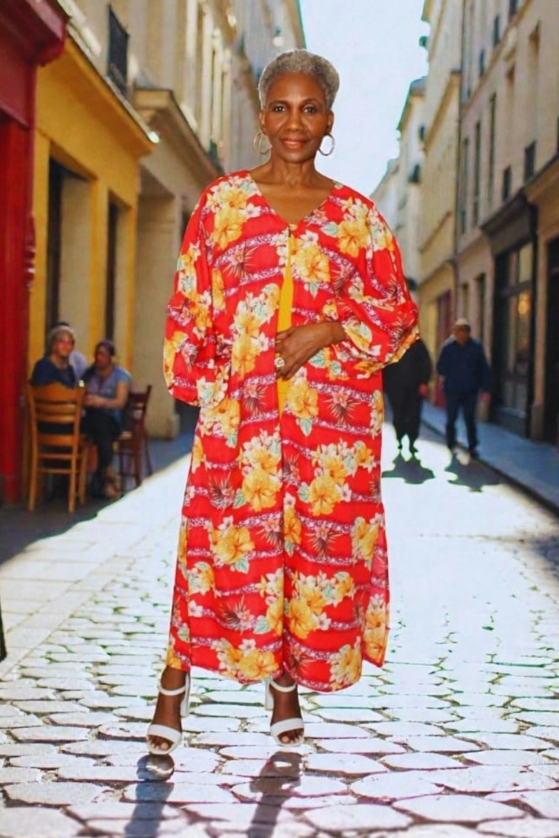 Tabita Floral Puff Sleeves Duster