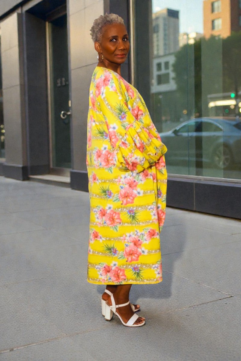 Tanya Floral Puff Sleeves Duster