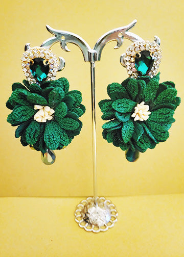 Agathalia Emerald Luxe Florals Earrings
