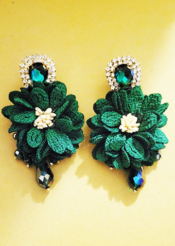 Agathalia Emerald Luxe Florals Earrings