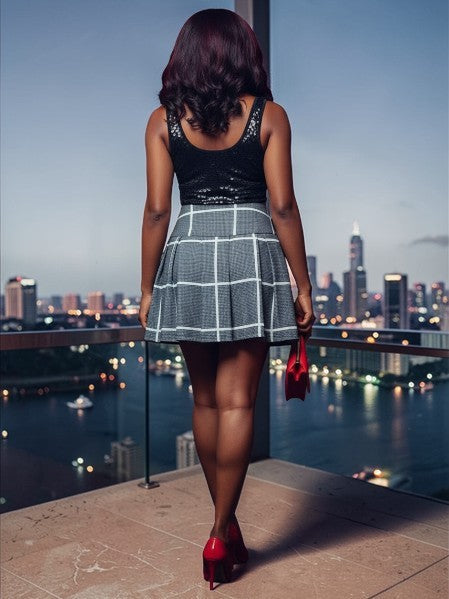 Gina Structured Paid Mini Skirt