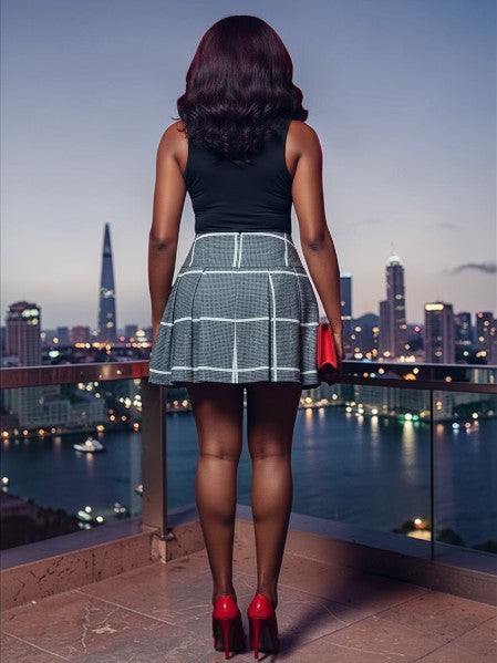 Gina Structured Paid Mini Skirt