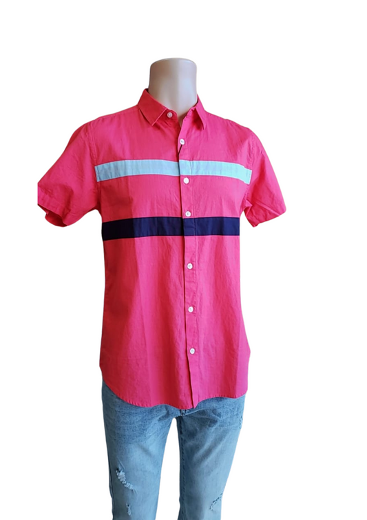Men's Vibrant Short-Sleeve Button-Down Shirt