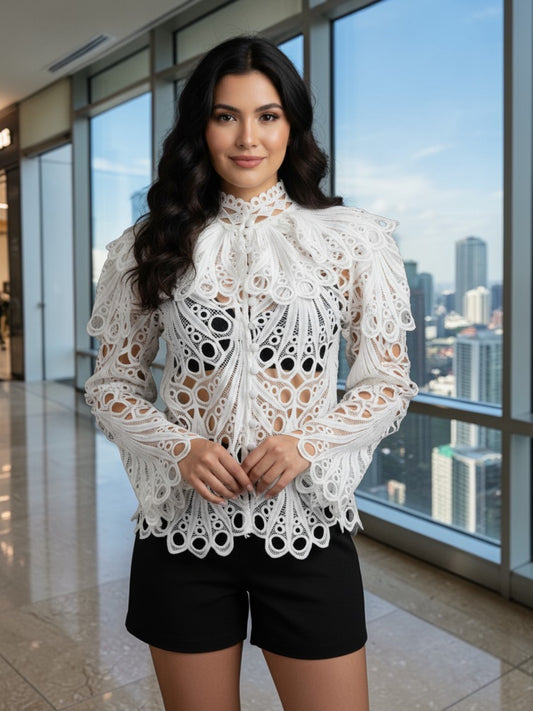 Sauvela Guipure Lace Blouse