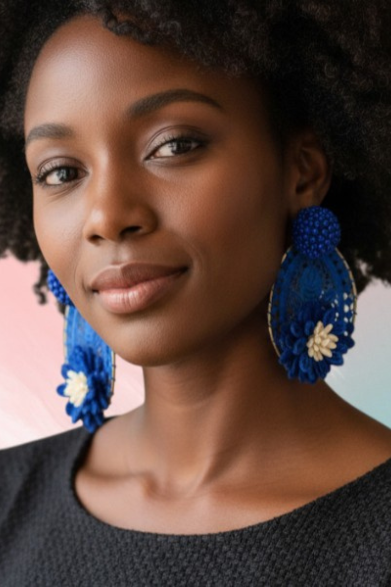 Sauvana Royal Bloom Ovals Earrings