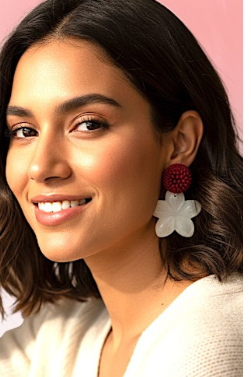 Selena Plum Floral Earrings