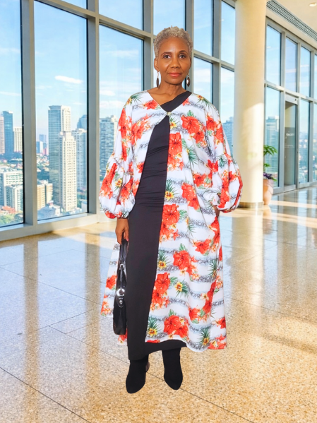Altagracia White Floral Puff Sleeves Duster