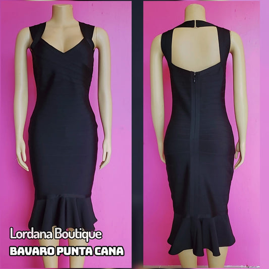 Elegant Sleeveless Mermaid Hem Midi Dress
