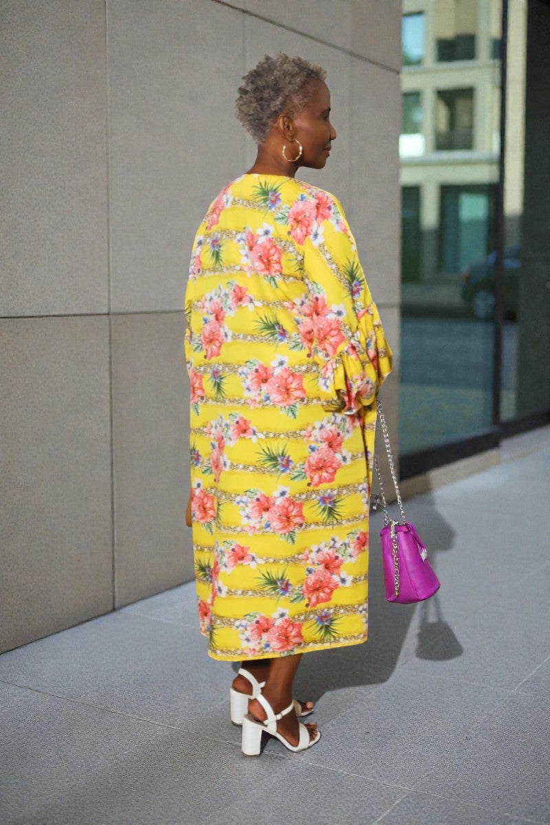 Tabita  Floral  Puff Sleeves Duster