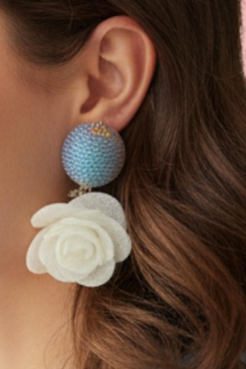 Anna Midnight Bloom Studs Earrings