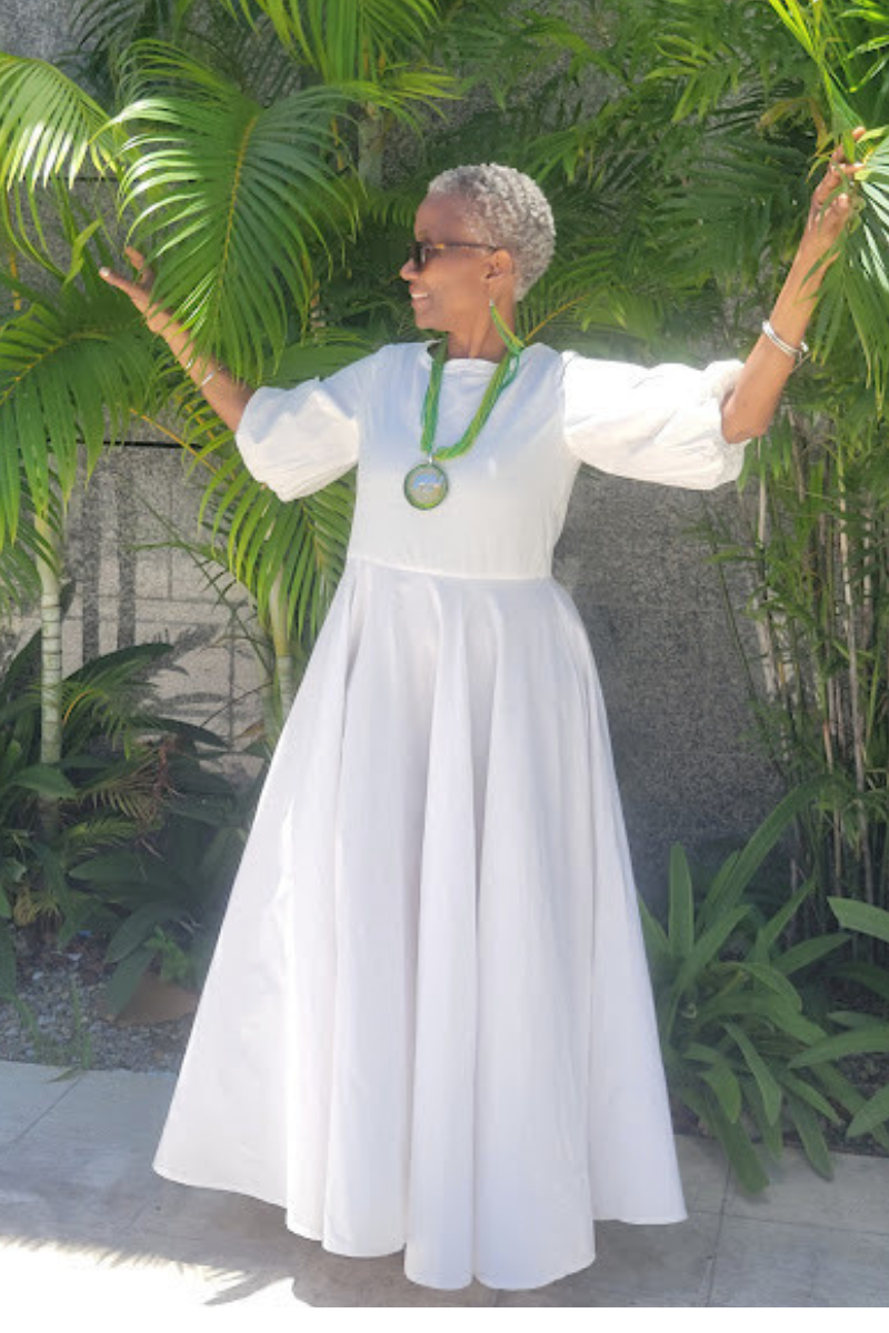 Desiree White Full skirt Dress